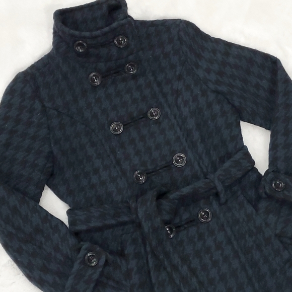 Thick wool pea coat navy and black trench military style - Picture 5 of 9